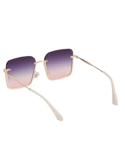 Carlton London Premium Gold Toned & UV Protected Lens Oversized Sunglass for women - SaumyasStore