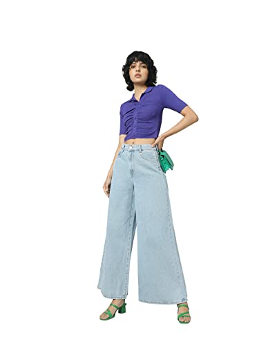 ONLY Wide Leg Jeans(141022701_Light Blue Denim_28/32)