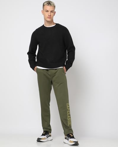 GAP Men Recycled Crew-Neck Sweater, Black, S