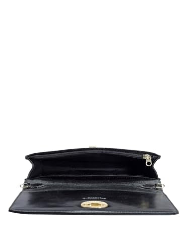 Da Milano Genuine Leather Black Womens Sling Wallet (10178A)