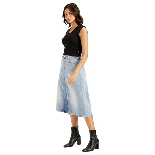 Levi's Women's High Rise Blue A-Line Skirt