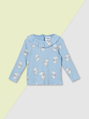 Max Girls Ribbed Assorted Top - Pack of 2 (Blue_18-24 M)