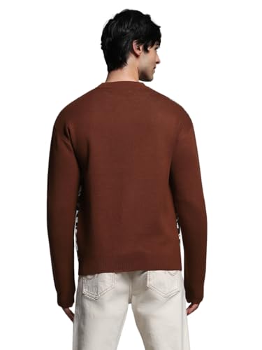 Jack & Jones Men's Regular Fit Brown Sweater