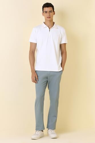 Men Grey Solid Casual Trousers