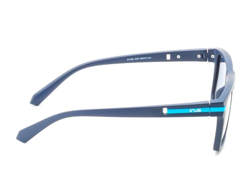 IRUS Men Rectangular sunglasses | 100% UV protection and polarized | Small Size | Blue Polarized Tri Acetate Cellulose lens