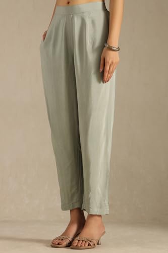 Soch Women's Art Silk Kurta Suit Set (CWA5CD22246_Turquoise Blue