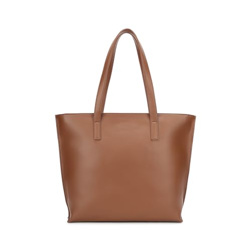 Fastrack Carrycore Tote | Tan Faux-Leather Women's Bag | Spacious Tote Bag with Zipper Closure & Utility Pockets For Daily Carry| Eligible For 14" Laptop