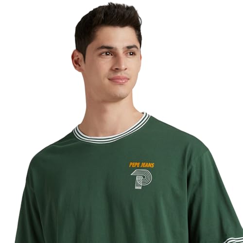 Pepe Jeans Men's Oversized Fit T-Shirt (PM509840_Green_Bottle