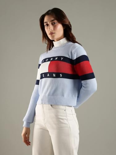 Tommy Hilfiger Relaxed Fit Cotton Crew Neck Sweater Blue