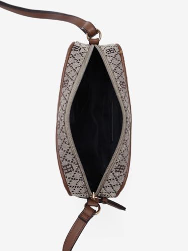 Logo Brown Polyester Sling Bag