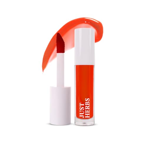 Just Herbs Water Baby Smudge & Transfer Proof | 12hrs Stay | Richly Pigmented Infused with Aloe Vera Multipurpose Water Tint for Lips, Cheeks and Eyelids for Women 6.5ml (Orange You Cute)