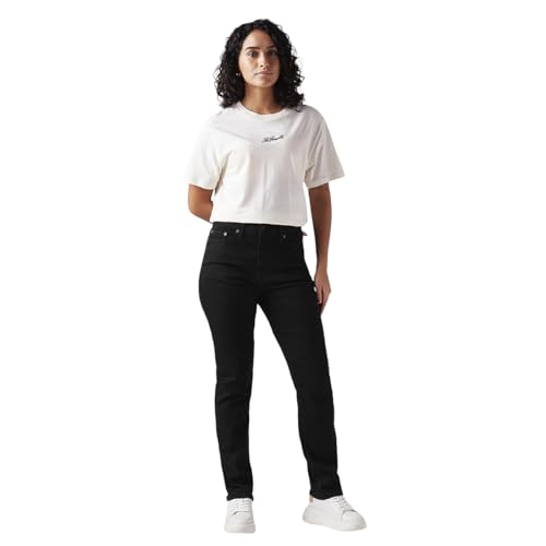 Levi's Women's Black Wedgie Slim Fit Mid Rise Jeans