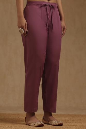 Soch Womens Purple Cotton Chevron Kurta Set