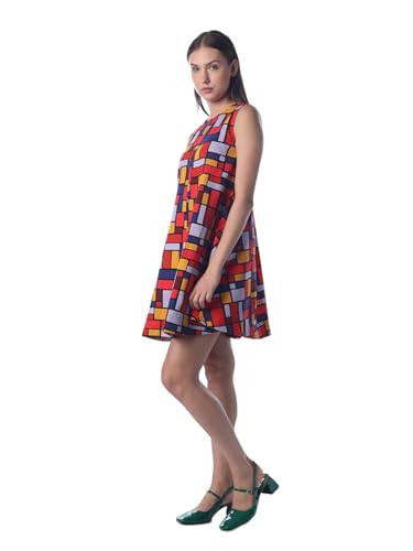 ONLY Women's Colourblocked Fit and Flare Multicolor Dress