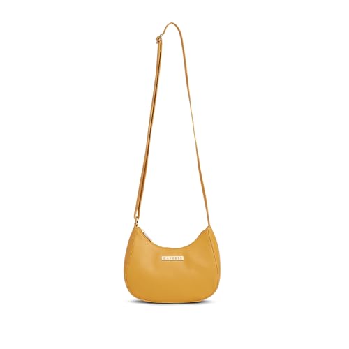 Caprese Omni Small Sling Bag for Women with Adjustable Strap & Zipper Closure for Comfortable Wear | Versatile Handbag for Everyday Use, Travel, and Special Occasions (Ochre)