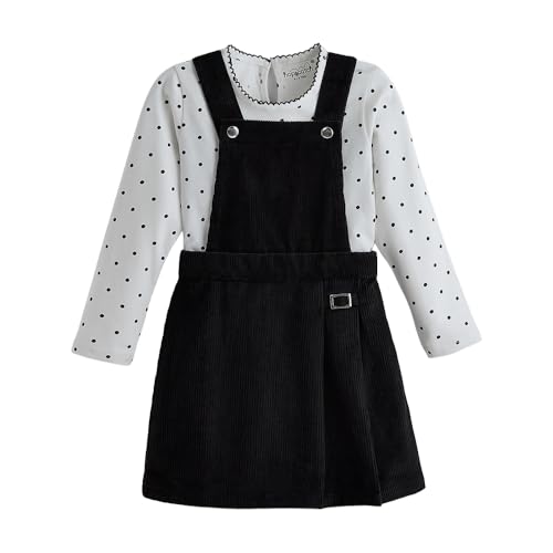 Hopscotch Girls Scalloped Neck T-Shirt with Dress in White Color for Age (9-10 Years)