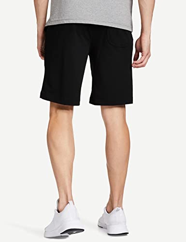 Van Heusen Athleisure Men Knit Shorts - Cotton Rich - Smart Tech, Easy Stain Release, Anti Stat, Ultra Soft, Moisture Wicking_50001_Black_M