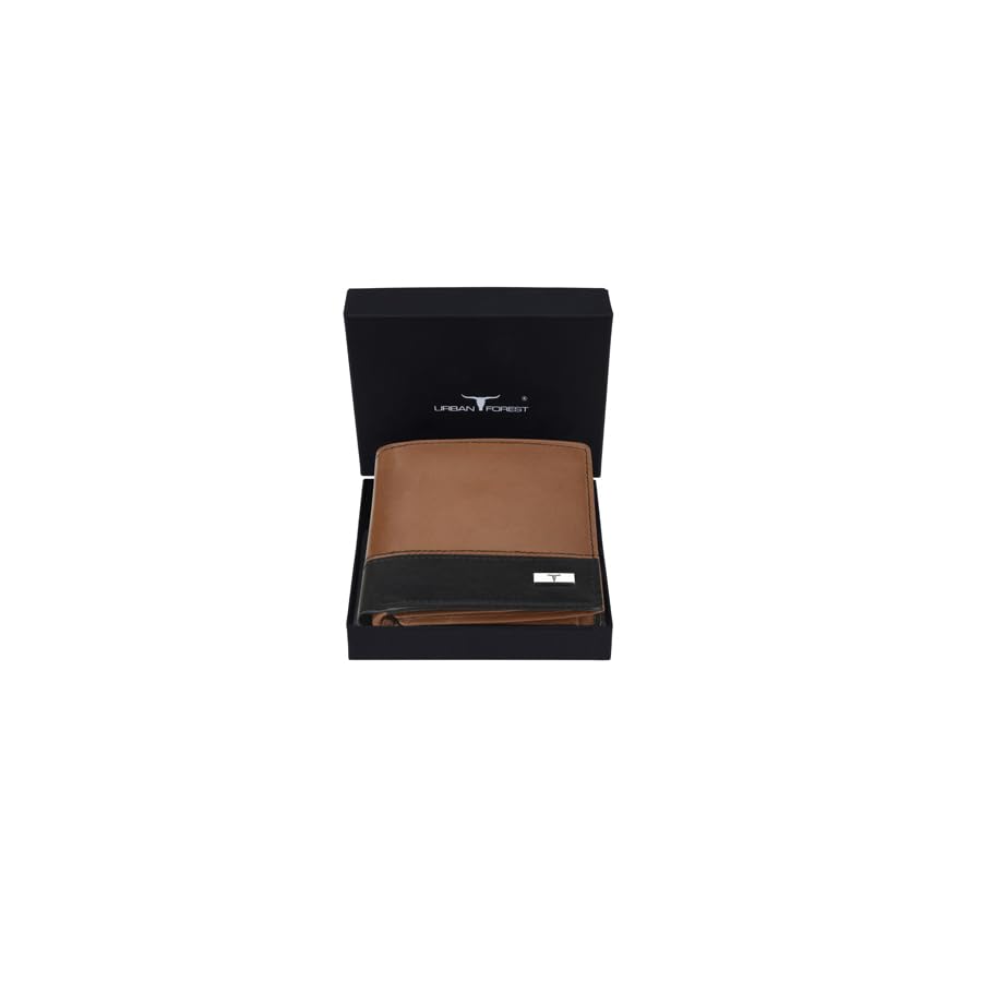 URBAN FOREST Seattle Cognac/Black Leather Wallet for Men