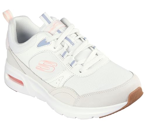 Skechers Women Skech-AIR Court-Cool Avenue Off White Lace Up Casual Sneakers