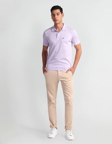 Arrow Men's Regular Fit Polo Shirt (ASAHTS3469_Lavender