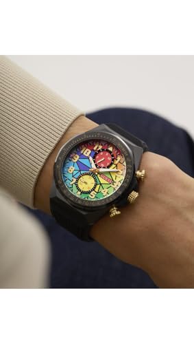 Guess D1 46 mm Rainbow Dial Multi-Function Men Watch- GW0902G3