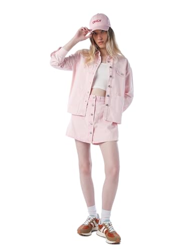 ONLY Women's Solid Flared Pink Skorts
