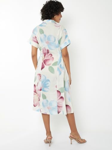 Max Printed A-line Midi Dress (White_XS)