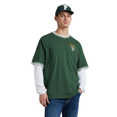Pepe Jeans Men's Oversized Fit T-Shirt (PM509840_Green_Bottle