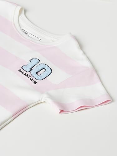 Max Girls Spoopy Print T-Shirt(Off White_6-8 Y)