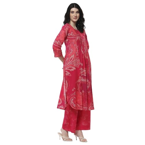 Biba Women's Cotton Kurta Set (SKDPAPSN10685SS25PNK_Pink