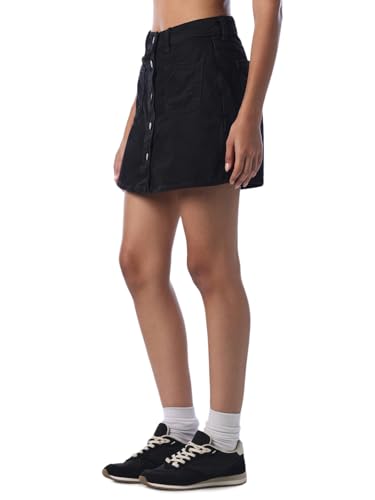 ONLY Women's Solid Regular Fit Black Skorts