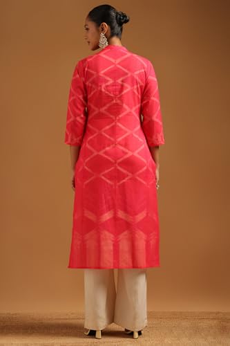 Soch Womens Pink Pure Cotton Geometric Kurta