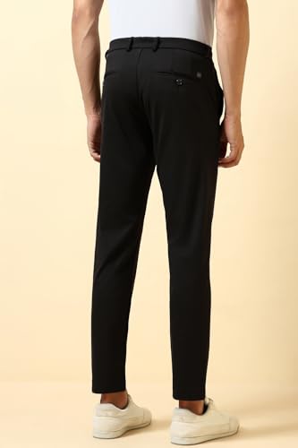 Men Black Solid Casual Trousers