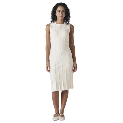 Levi's Women's Textured Regular Fit Ribbed Dress Off-White