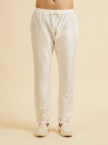 DIWAS BY MANYAVAR Men's Art Silk Leheriya Print Kurta Set (Yellow,XXL)