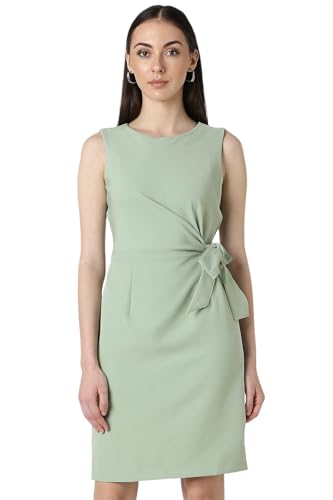 Van Heusen Women's Polyester Blend Modern Mini Dress (VWDRFRGP574365_Olive