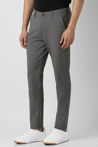 Van Heusen Men Grey Solid Trousers