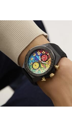 Guess D1 46 mm Rainbow Dial Multi-Function Men Watch- GW0902G3