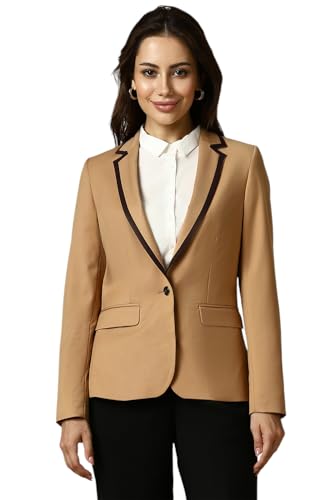 Allen Solly Women's Blazer (AHBZERGPI61544_Beige