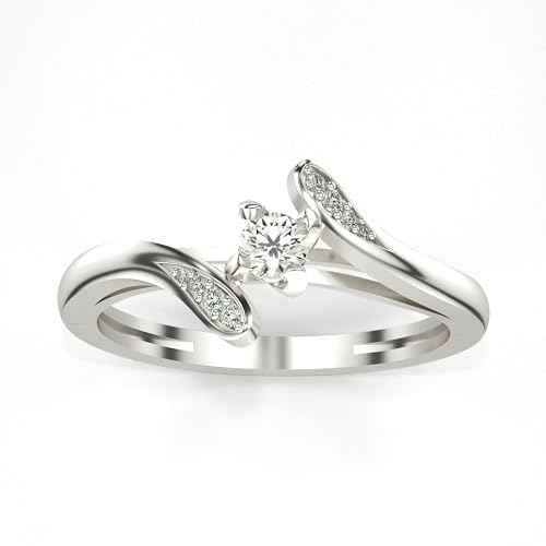 VALANOVA Sterling Silver & Certified Lab Grown Diamond 0.15cts | Ring For Women/Girls | Stylish & Elegant | VGR0146 | Ring Size: 10