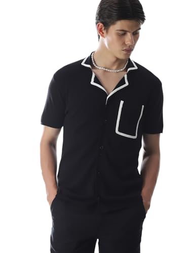 Jack & Jones Men's Oversized Black Tshirt Knitted Sweater