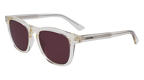 Calvin Klein Unisex Brown Lens Crystal Rectangular Sunglasses With 100% UV Protection