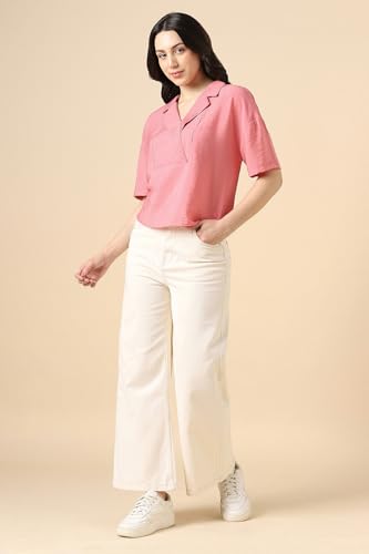 Women Pink Solid Formal Top