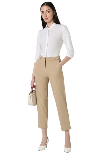 Van Heusen Women's Regular Casual Pants (VWTFCRGP629717_Beige