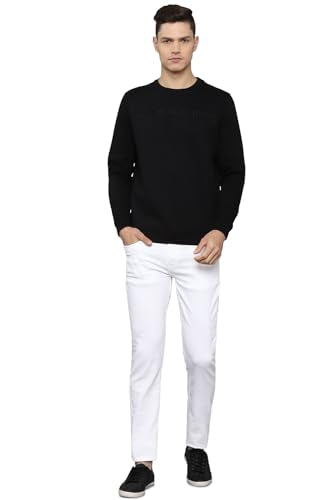 Louis Philippe Men Casual Black Solid Sweatshirt