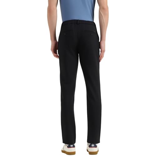 United Colors of Benetton Relaxed Fit Mid Rise Solid Trousers (Size : 40) - 26P4CTWB0935I100 Black