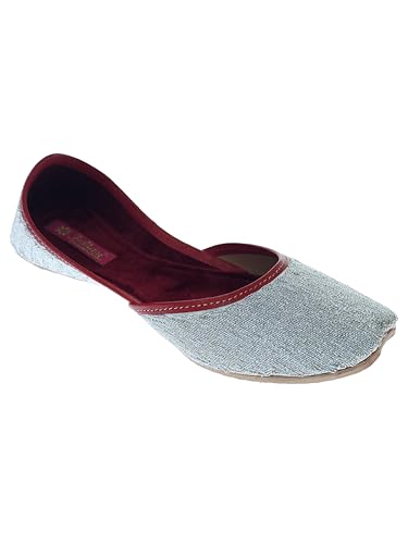 Fulkari Formal Shoes for Women – Elegant & Comfortable Office Wear, Stylish Leather Finish, Cushioned Insole, Ideal for Work, Business Meetings & Formal Event's (White Silver,Size-6)