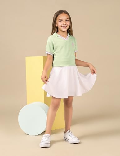 U.S. POLO ASSN. Kids 0 Cotton Solid Short Sleeves Polo Collar T-Shirts (UGTSH0426_Green_12M)