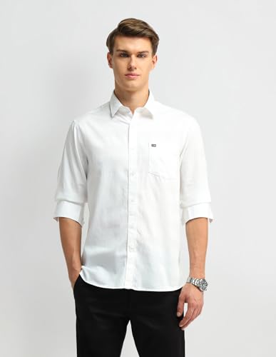 Arrow Sports Men's Tailored Fit Shirt (ASAISH1806_White