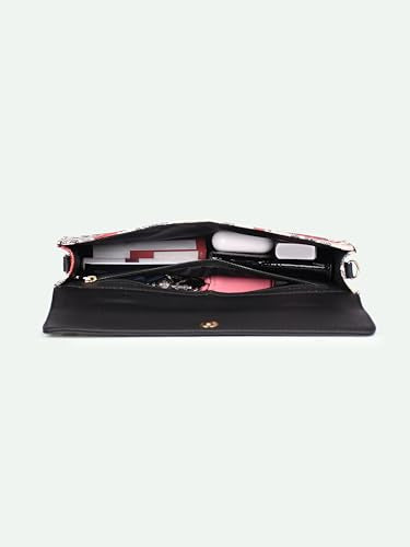 ZOUK Rhea Kapoor Clutch for Women | Crossbody Bag with Detachable Strap | Elegant Flap Closure Evening Clutch | Party & Evening Purse | Gwalior Weaves